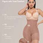 Lover-Beauty Fajas Colombianas Shapewear for Women Tummy Control Strapless Body Shaper Butt Lifting Shorts Postpartum Faja, Sienna, XL