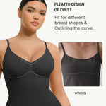 FeelinGirl Shapewear Tummy Control Camisole Tops for Women Compression Tank Tops Cami Shaper with Spangetti Straps Black M