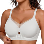 Popilush Womens Wireless Push Up Bra No Underwire Comfortable Supportive Mesh Crossover Bralette Seamless Everyday Tshirt Bra
