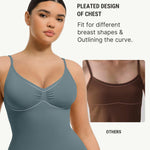 FeelinGirl Womens Tank Top Shapewear Tummy Control Tops Slimming Cami Tank Seamless Compression V Neck Camisole Blue S