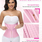 SHAPSHE Waist Trainer for Women Tummy Control Workout Waist Cincher Corset Shapewear Postpartum Body Shaper Faja with Zipper Hook Pink