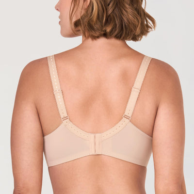 DELIMIRA Women's Plus Size Full Coverage Underwire Unlined Minimizer Lace Bra Beige 36E