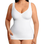 FeelinGirl Women Shapewear Tank Top Tummy Control Compression Tanks V Neck Seamless Body Shaper Camisole Tops for Women White XXL