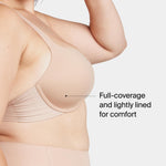 SPANX Smooth Bra-Llelujah! Lightly Lined Racerback Bra - Full Coverage Comfort and Front Closure - Everyday T-Shirt Bra - Naked 2.0-36C
