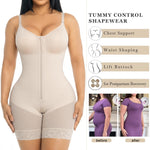 YIANNA Fajas Colombianas Moldeadoras Postpartum Shapewear Tummy Control for Women Full Body Shaper Butt Lifter Compression Garment with Zipper Crotch, YA7283-Beige-2XL