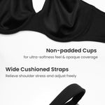 DELIMIRA Women's Inbarely Lift Full Coverage Bras Plus Size Unlined Supportive T Shirt Underwire Seamless Bra Black 34F