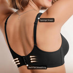 OEAK Minimizer Bras for Women Plus Size Bralettes Full Coverage Unlined Bra Supportive Underwire Tshirt Bras for Heavy Breast Black 38DDD