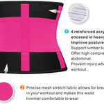 SHAPERX Waist Trainer for Women Tummy Control Waist Cincher Belt Workout Sweat Band Back Support Sport Girdle, SZ8002-Rose-S