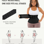 FeelinGirl Waist Trainer for Women Trimmer Belt Waist Cincher Tummy Wrap Plus Size Body Shaper (One Size, Black)