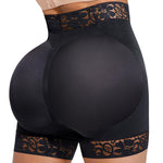 SHAPELLX Butt Lifting Shapewear For Women Tummy Control Faja Shaping Shorts Thigh Slimming Panties Mid Waisted Shaper (Black,Medium)