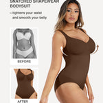 Lover-Beuaty Seamless Shapewear Bodysuits for Women Tummy Control Body Suit V Neck Seamless Body Shaper Black