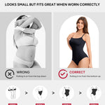 Nebility Shapewear Bodysuit for Women Tummy Control Shapewear Faja Body Shaper Waist Trainer Square Neck Body Suit(Black,Small)