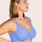 HSIA Minimizer Bras for Women Plus Size, Full Coverage Coolcomfort T Shirt Unlined Bra with Underwire for Heavy Breast, Sky Blue 34C