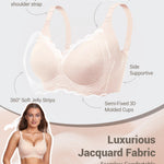Gailife Scalloped Jelly Bras for Women No Underwire Wireless Seamless Push Up Bralettes Soft Comfort Everyday Tshirt Bra -PK,L Pink