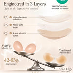Vertvie Strapless Sticky Bra Push Up Invisible Lightweight Adhesive Cleavage Lift Reusable for Backless Dress Wedding & Prom(Beige,Cup C)
