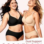 Gailife Smooth Wireless Jelly Bras for Women No Underwire Seamless Push Up Bra Full Coverage Soft Suppor Tshirt Bralettes -Light Grey,XXL