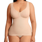 FeelinGirl Women Shapewear Tank Top Tummy Control Compression Tanks V Neck Seamless Body Shaper Camisole Tops for Women Skin XL