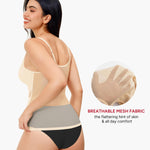Nebility Compression Tanks for Women Shapewear Tank Tops Tummy Control Body Shaper V Neck Mesh Camisole (Beige, 3X-Large)