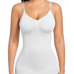 ONEW Shapewear For Women Compression Tank Tops Tummy Control Seamless Body Shaper V-Neck Camisole Cami Tops,White,Small