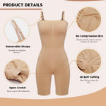 JOYSHAPER Women Tummy Control Shapewear Bodysuit Seamless Mid Thigh Body Shaper Nude M