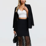 Avidlove Half Slips for Women Non Cling Lace Slip Skirt Soft Slip Under Dress Black XL