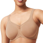 HSIA Minimizer Bras for Women Plus Size, Full Coverage Coolcomfort T Shirt Unlined Bra with Underwire for Heavy Breast, Dark Beige 34C