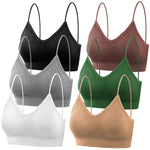 PAXCOO Bras for Women Pack of 6, Padded Bralettes, Sports Bras, M-L