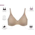 Bali womens Passion For Comfort Minimizer Underwire Bra, White, 36DDD