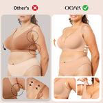 OEAK Womens Deep V Bras Wireless Comfortable Bra Supportive No Underwire Bras Tshirt Push Up Bralettes Plunge Seamless Bra Praline S
