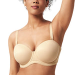 HSIA Strapless Bras for Women Large Bust Non Slip Full Coverage Underwire Supportive Multiway Strapless Bra Plus Size Light Beige