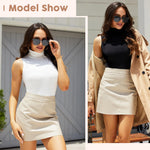 JOYSHAPER Women's Turtle Neck Sleeveless Bodysuit Shaper Tops Jumpsuit White L
