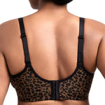 HSIA Minimizer Bras for Women Full Coverage Underwire Unlined Leopard Mesh Plus Size Convertible Bra for Big Busted Black 36DDD