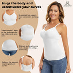 JOYSHAPER Shapewear for Women Tank Tops Tummy Control Shapewear Camisole V-Neck Cami Shaper Compression Tanks White M
