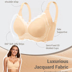 Gailife Scalloped Jelly Bras for Women No Underwire Wireless Seamless Push Up Bralettes Soft Comfort Everyday Tshirt Bra -ND,S Nude