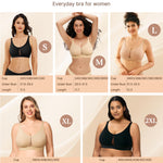 BRABIC Wireless Bras for Women Full Coverage Seamless T Shirt Bra Comfortable and Breathable Bralette, Large, Beige