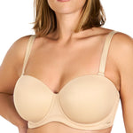HSIA Strapless Bras for Women Large Breasts Non Slip Full Coverage Underwire Supportive Multiway Strapless Bra Plus Size Beige