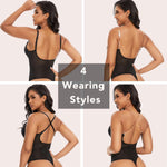 SHAPERIN Women's Backless Body Shaper Bra Faja U Plunge Low Back Shapewear Tummy Control Bodysuit