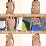JOYSHAPER Shapewear Strapless Tank Top for Women Strapless Shapewear Cami Basic Bandeau Top With Tummy Control Shapewear Camisole Strapless Cami Nude M