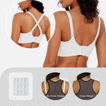 Gailife Women's Jelly Wireless Push Up Bras - Full Coverage Seamless T-Shirt Bra with Comfortable No Underwire Support, White, L