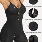 SHAPERX Women's Shapewear Bodysuit Tummy Control Seamless Zip-Up Body Shaper Waist Defining Silhouette,SZ5862-Black-New-S/M