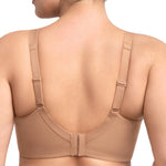 HSIA Minimizer Bras for Women Plus Size, Full Coverage Coolcomfort T Shirt Unlined Bra with Underwire for Heavy Breast, Dark Beige with Floral Print 38DDD