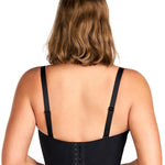 HSIA Longline Strapless Bra for Women, Anti-Slip Support Corset for Large Bust Convertible Bustier Bandeau for Big Breasts Midnight Black