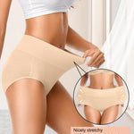 Eiggam High Waisted Underwear for Women Soft Breathable Postpartum Underwear for Women Cotton Full Coverage Briefs Tummy Control Women's Panties(L)