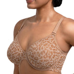 HSIA Minimizer Bras for Women Full Coverage Underwire Unlined Leopard Mesh Plus Size Convertible Bra for Big Busted Dark Beige 36DD