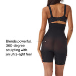 SPANX SPANXsculpt Power Series High-Waisted Mid-Thigh Short - Lightweight, All-Day Comfort - Core Control Shapewear - Very Black - Medium
