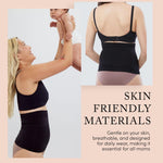 Ingrid & Isabel | Basics Afterband Postpartum Belly Band | Compression Wrap for Abdominal Support & Recovery (Black | M/L)
