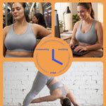 FITTIN Supportive Sports Bra for Large-Bust: 12-Hour Zero-Pressure Comfort - Forget to Take It Off - Full Coverage Racerback Seamless Sport Bras for Workout for C-DDD Cup Plus Size Women