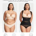BRABIC Mesh Shapewear Bodysuit Tummy Control for Women Plus Size Faja Body Shaper Bodysuit Butt Lifter(Black,3X-Large)