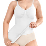 Werena Shapewear Cami With Built-in Bra Compression Tanks for Women Shaping Camisoles Tummy Control Tank Tops(#A White, XX-Large)