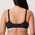 DELIMIRA Women's Inbarely Lift Full Coverage Bras Plus Size Unlined Supportive T Shirt Underwire Seamless Bra Black 34F